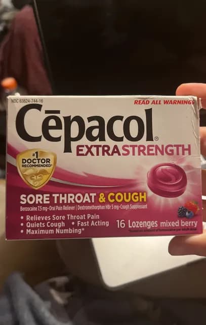 Cēpacol Mixed Berry Extra Strength Sore Throat & Cough 16 Lozenges