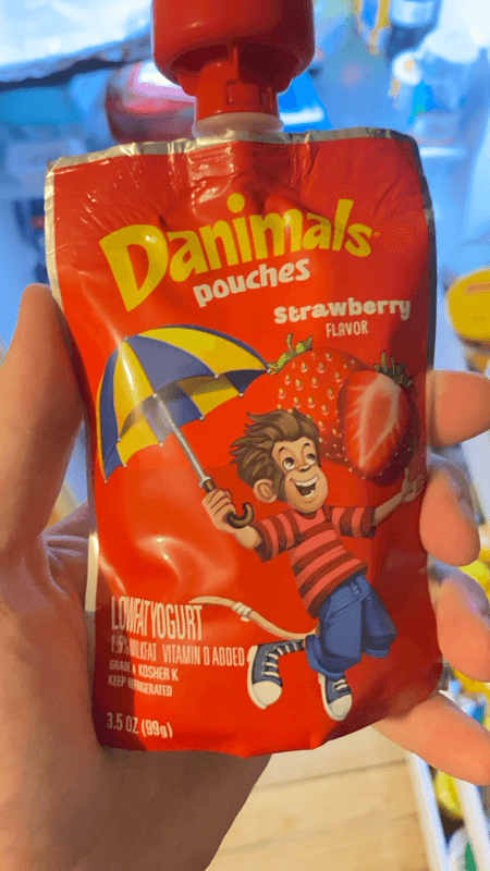 Danimals Pouches Strawberry Lowfat Yogurt