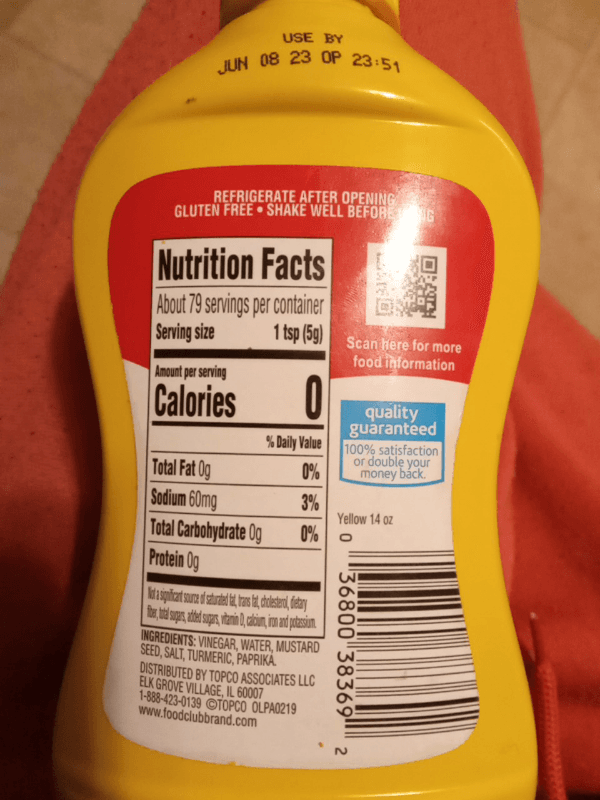 Food Club Yellow Mustard