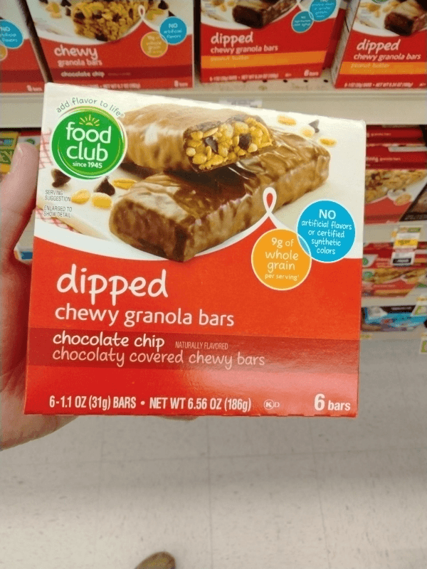 Food Club Chewy Granola Bars Chocolate Chip