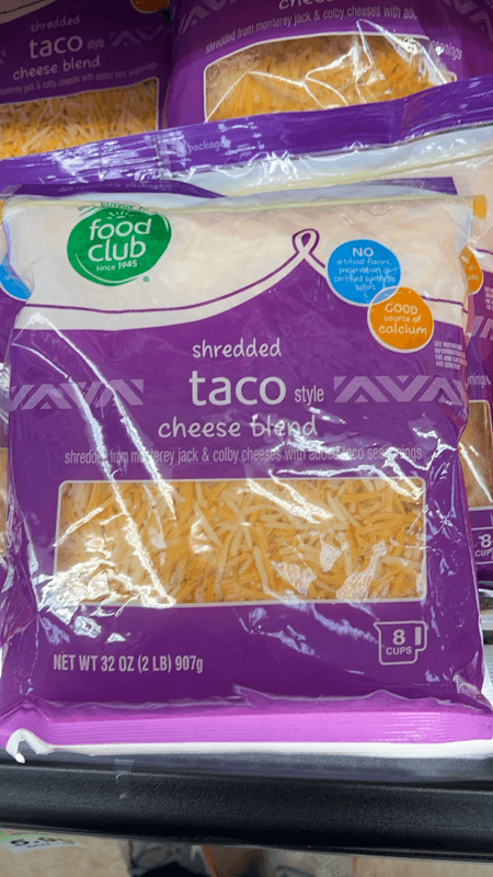 Food Club Shredded Taco Style Cheese Blend