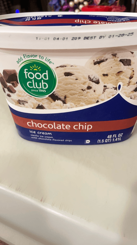 Food Club Vanilla Chocolate Chip Ice Cream