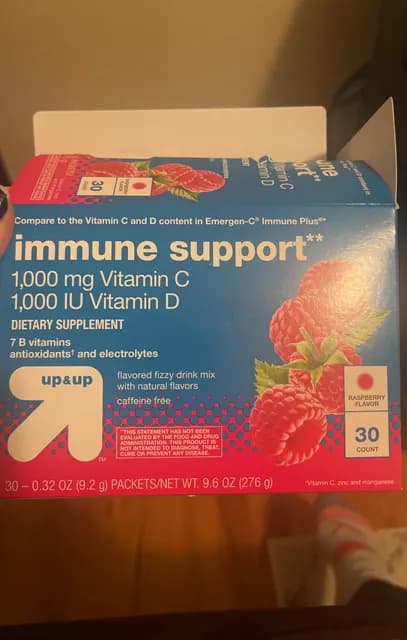 Up & Up Raspberry Flavor Immune Support Fizzy Drink Mix
