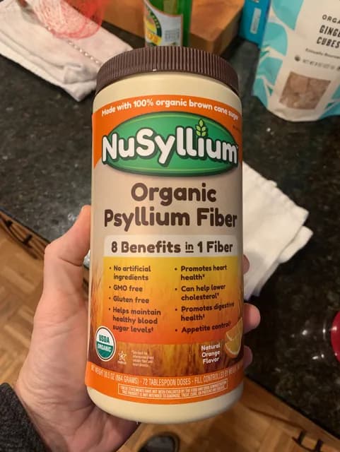 Nusyllium Organic Psyllium Fiber, Natural Orange Flavor