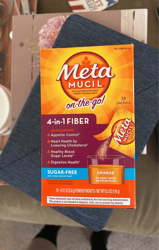 Metamucil On-The-Go 4-In-1 Psyllium Fiber Supplement Powder Orange