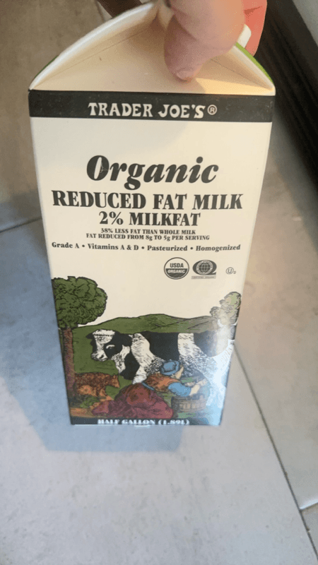 Trader Joe'S Organic Reduced Fat Milk 2% Milkfat