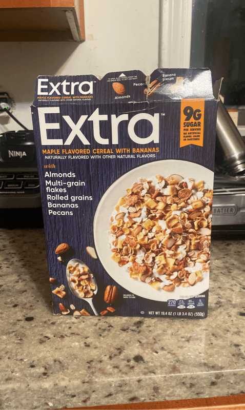 Extra Maple Flavored Cereal With Bananas