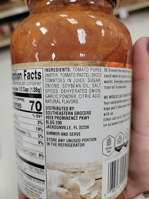 Se Grocers Chunky Tomato, Garlic & Onion Pasta Sauce