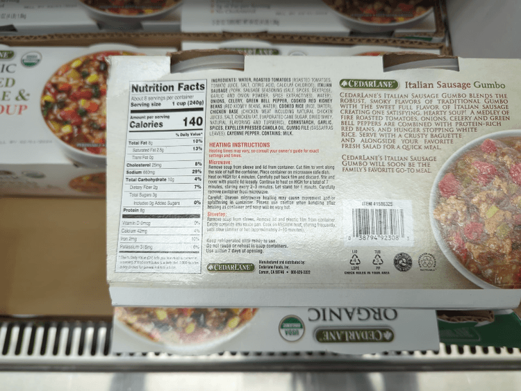 Cedarlane Italian Sausage Gumbo 2- Tubs