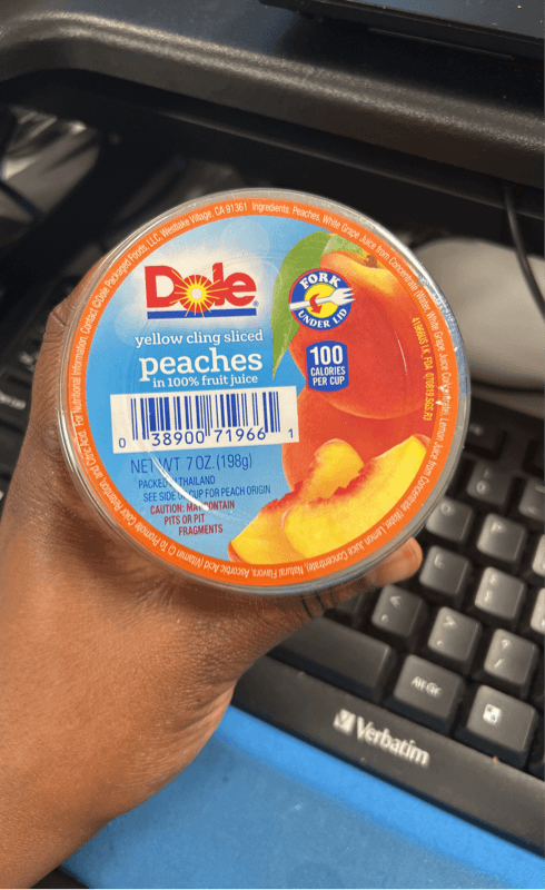 Dole Yellow Cling Sliced Peaches In 100% Fruit Juice