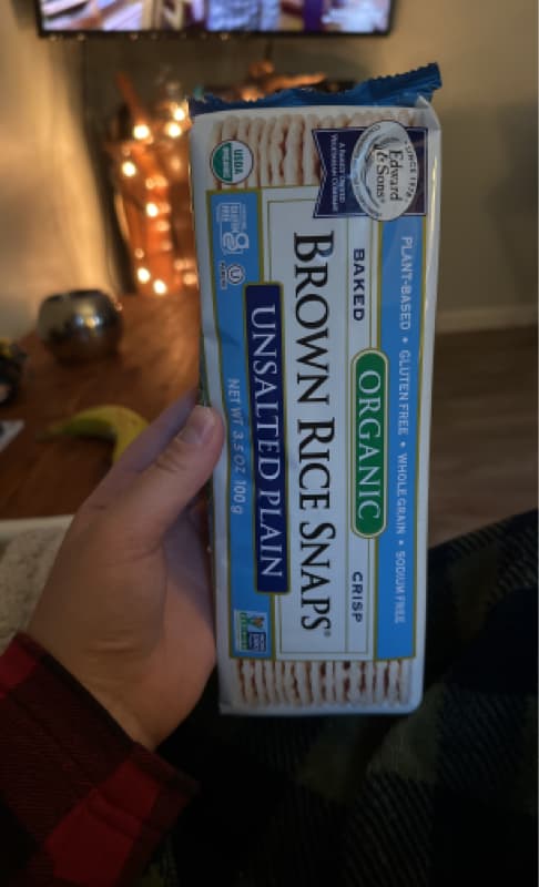 Edward & Sons Organic Brown Rice Snaps Unsalted Plain