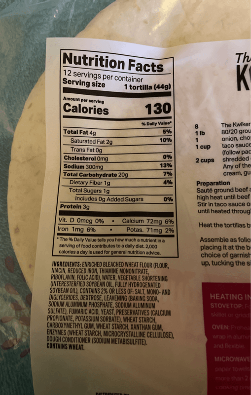 The Kwikery White Flour Tortillas