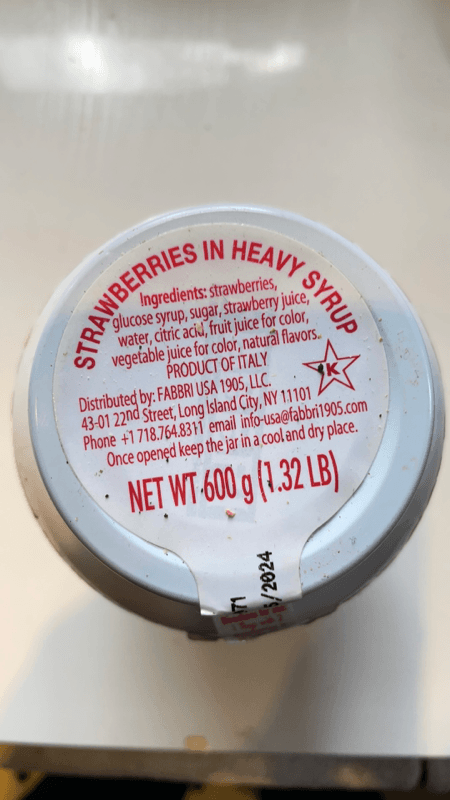 Fragola Fabbri Strawberry In Heavy Syrup
