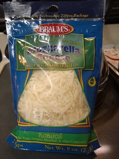 Braum'S Low-Moisture Part-Skim Fancy Shredded Mozzarella Cheese