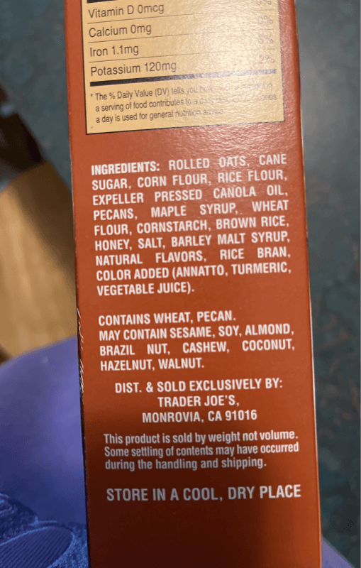 Trader Joe'S Maple Pecan Clusters Cereal