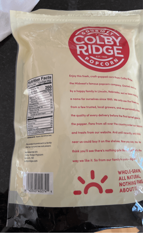 Colby Ridge Fluffy White Gourmet Popcorn