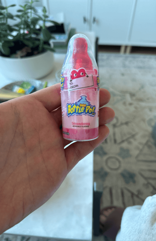 Bazooka Valentine Strawberry Flavored Baby Bottle Pop
