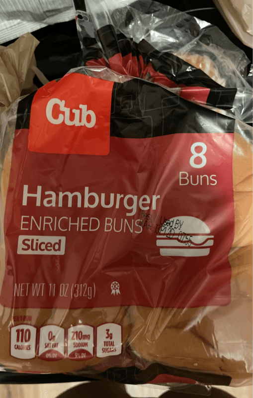 Cub Hamburger Enriched Buns Sliced