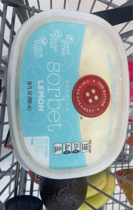 Red Button Vintage Creamery Premium Sorbet Lemon