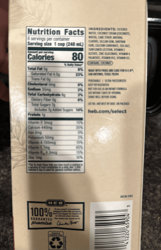 H-E-B Higher Harvest Non-Dairy Coconut Milk Original