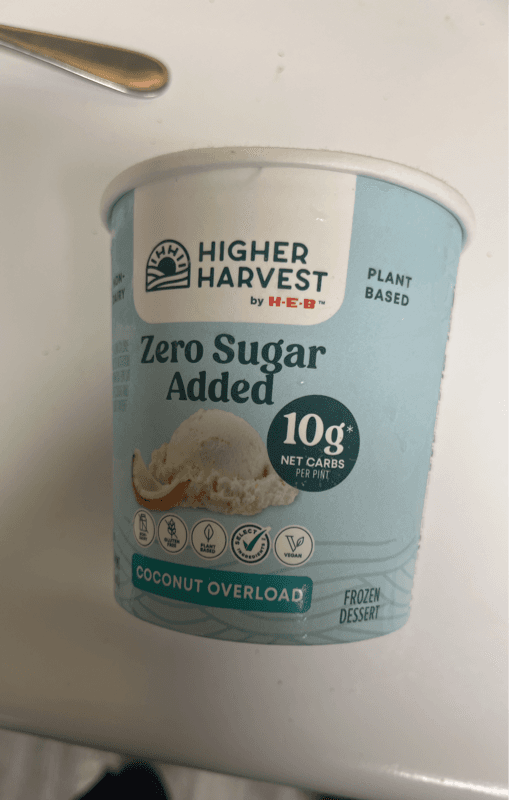 Higher Harvest By H-E-B Zero Sugar Added Coconut Overload  Dessert