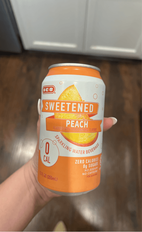 H-E-B Sweetened Peach Sparkling Water Beverage