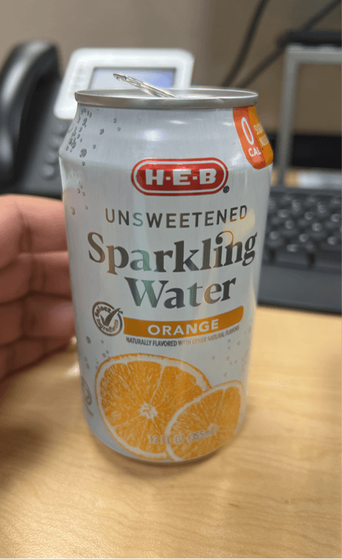 H‑E‑B Unsweetened Sparkling Orange Water