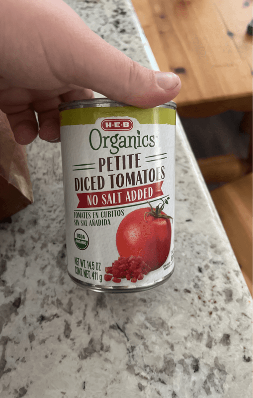 H-E-B Organics No Salt Added Petite Diced Tomatoes