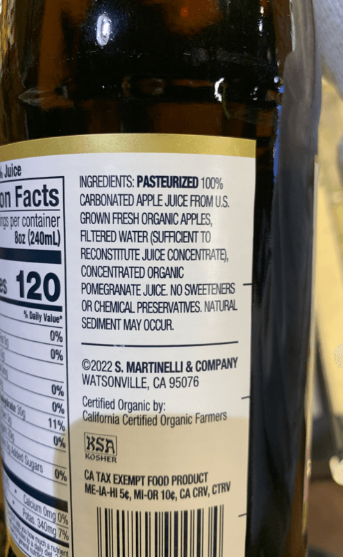 Martinelli'S Gold Medal Sparkling Apple Pomegranate