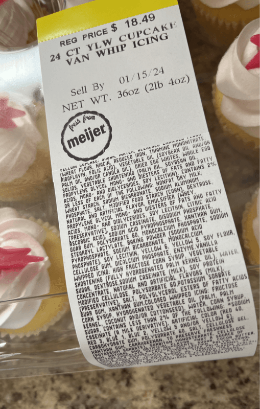 Meijer Yellow Cupcake Vanilla Whip Icing