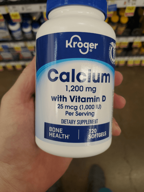 Kroger Calcium 1, With Vitamin D 25 Mcg (1,000 Iu) Bone Health Dietary Supplement 120 Softgels
