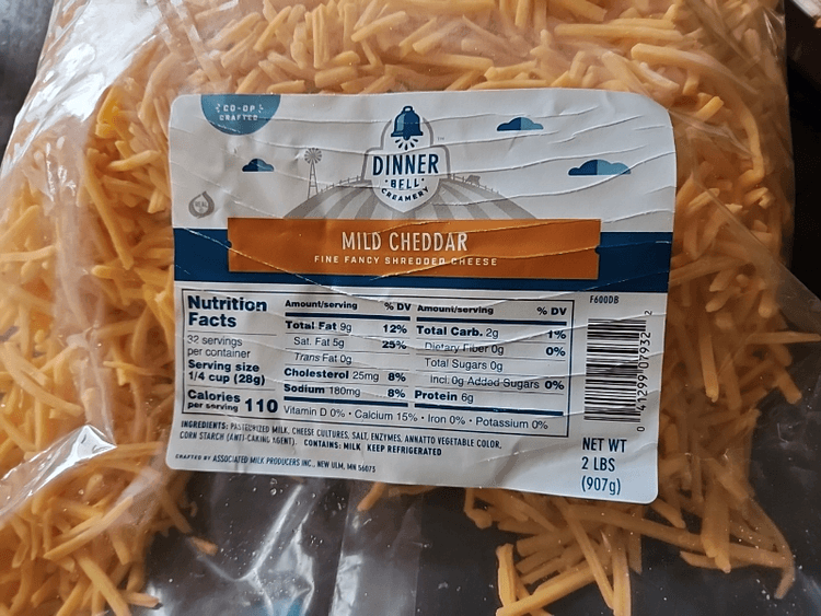 Dinner Bell Creamery Mild Cheddar Cheese 2 Lbs