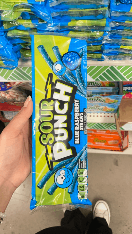 Sour Punch Blue Raspberry Straws