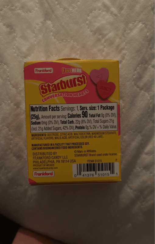 Frankford Starburst Favereds Conversation Hearts Candy