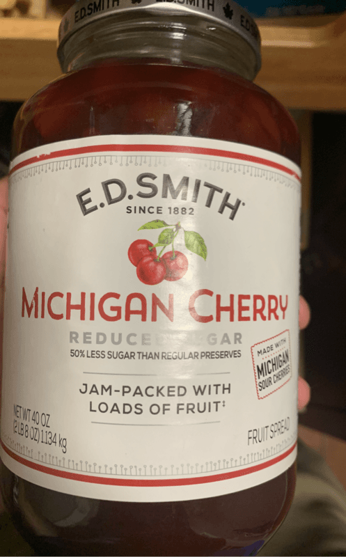 E.D. Smith Michigan Cherry Reduced Sugar Jam Fruit Spread