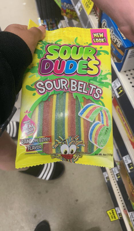 Sour Dudes Sour Belts Rainbow Berry Flavor