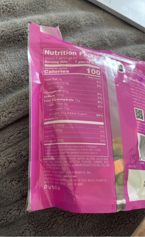 Publix Gummi Sour Worms Candy