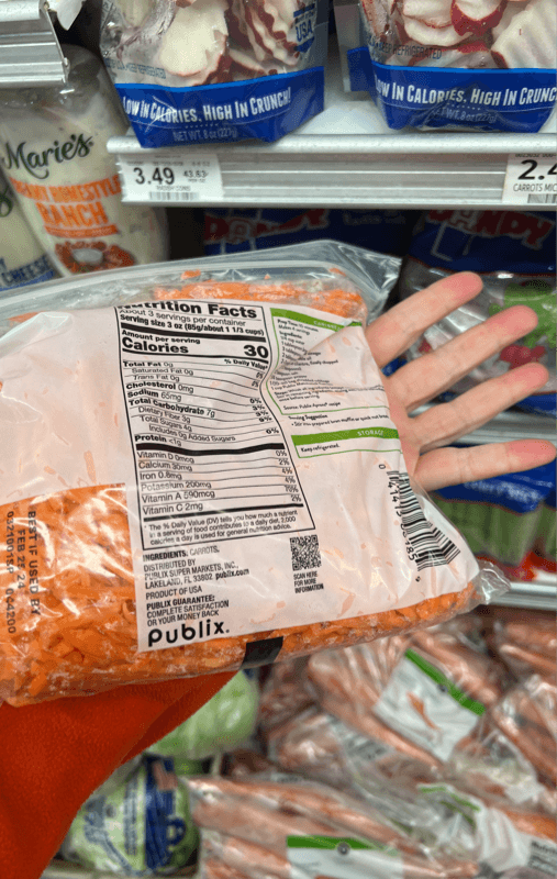 Publix Matchstick Carrots
