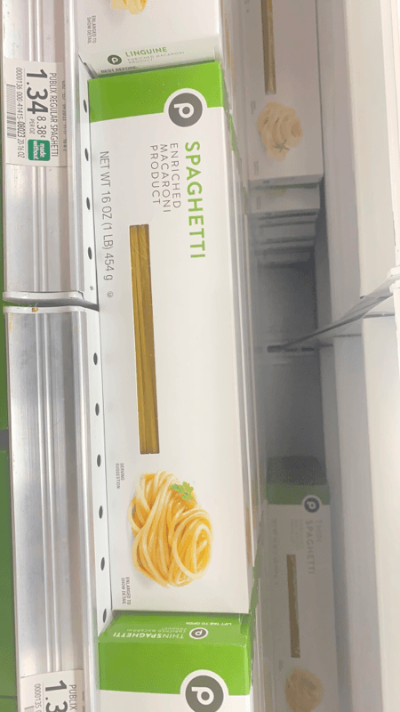 Publix Spaghetti Enriched Macaroni Product