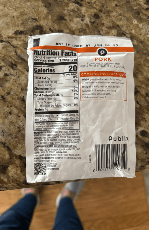 Publix Pork Flavored Gravy Mix
