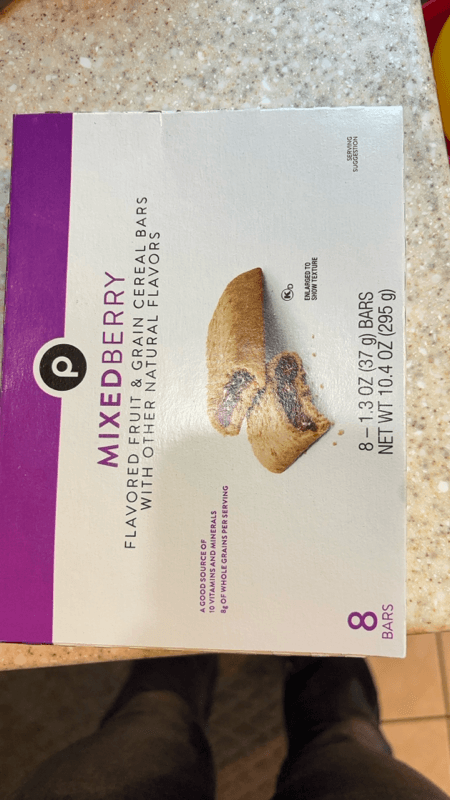 Publix Mixed Berry Flavored Fruit & Grain Cereal Bars