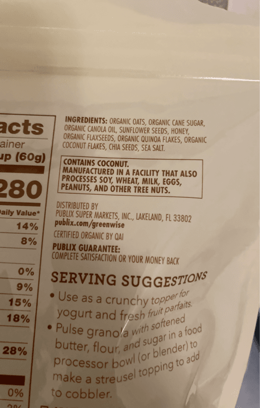 Greenwise Honey Coconut Granola