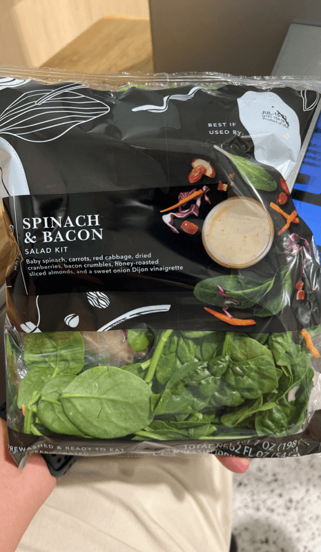Publix Spinach & Bacon Salad Kit
