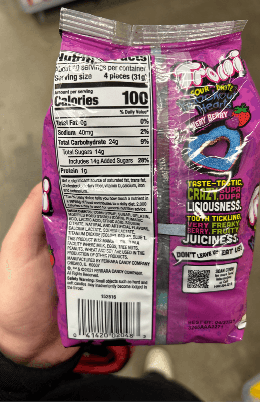 Trolli Sour Brite Very Berry Knockout Hearts Gummi Candy