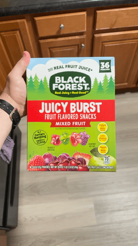 Black Forest Juicy Burst Fruit Flavored Snacks Mixed Fruit 36 Pouches