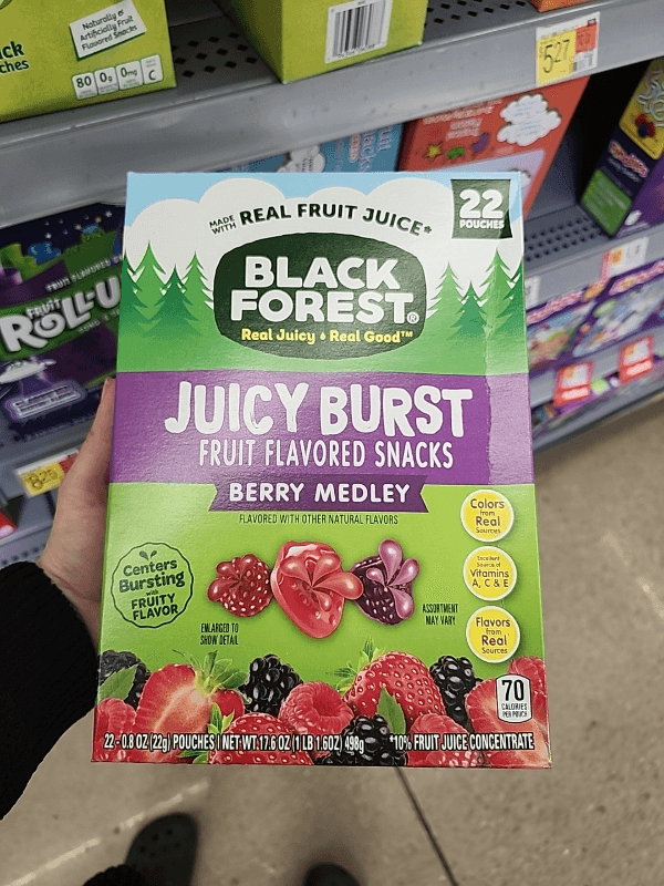 Black Forest Juicy Burst Fruit Flavored Snacks Berry Medley 22 Pouches