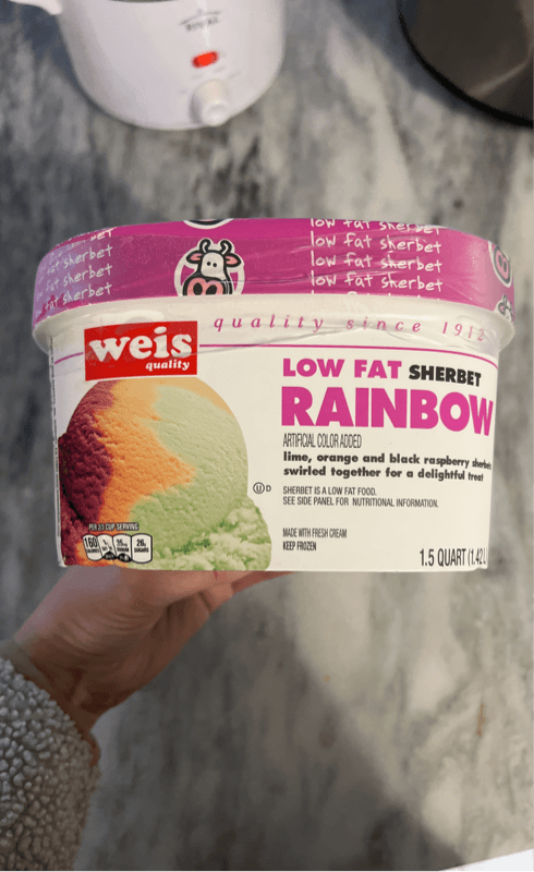 Weis Quality Low Fat Rainbow Sherbet
