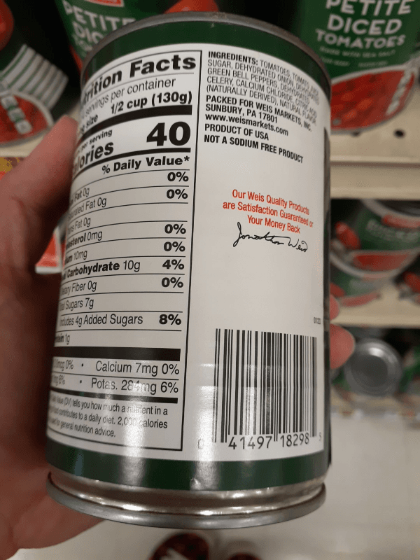 Weis Quality No Salt Added Stewed Tomatoes