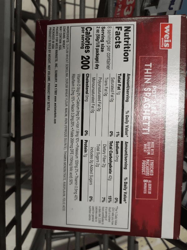 Weis Quality Pot Size Thin Spaghetti