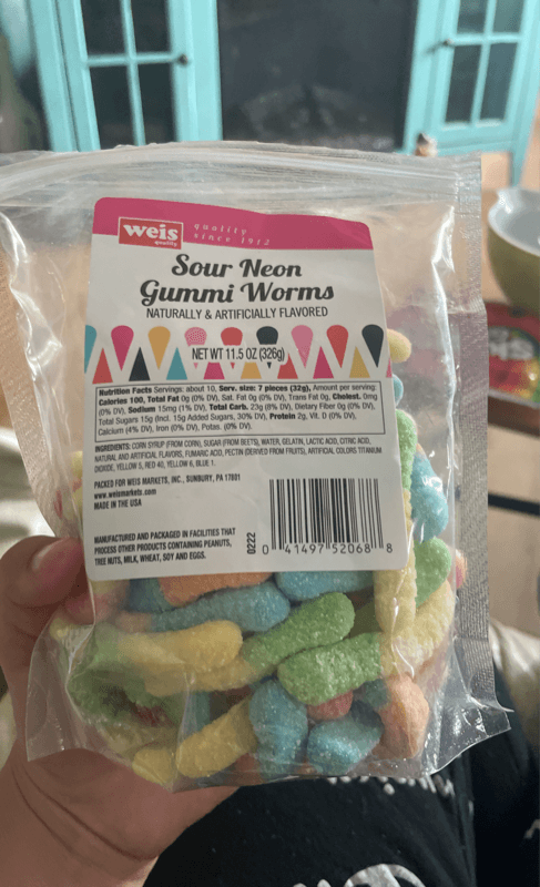 Weis Sour Neon Gummi Worms